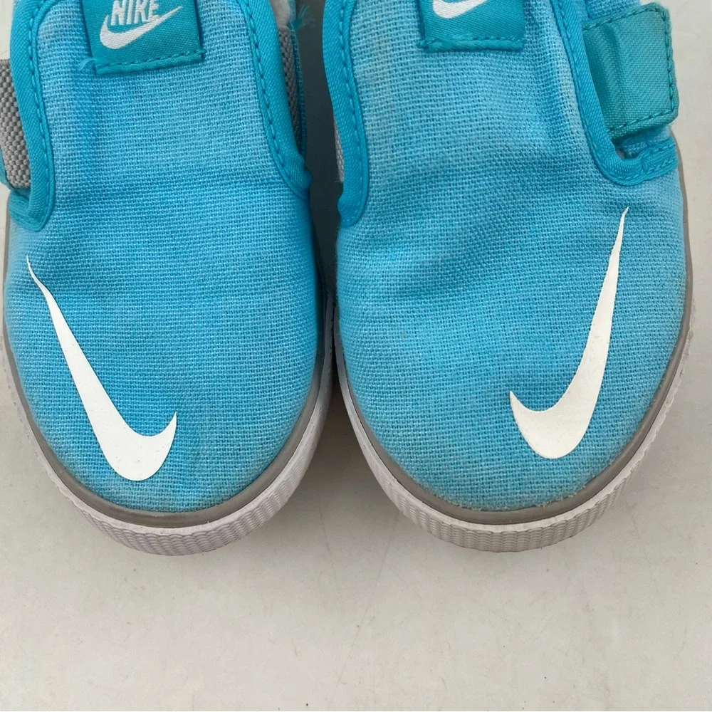 Nike Toddlers Kids Toki Slip-on Canvas Sail Blue White Sneakers Shoes - Size 10C